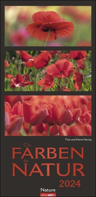Die Farben der Natur Kalender 2024. Stilvoller Foto-Wandkalender XL. Natur-Kalender 2024 zeigt in harmonischen Kompositionen den Farbenreichtum der Natur. 33x68 cm.