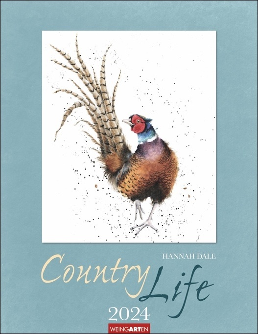 Country Life Kalender 2024. Wandkalender mit liebevoll gestalteten Tierbildern der Illustratorin und Zoologin Hannah Dale. Kunstvoller Tierkalender 2024 im Format 34x44 cm.