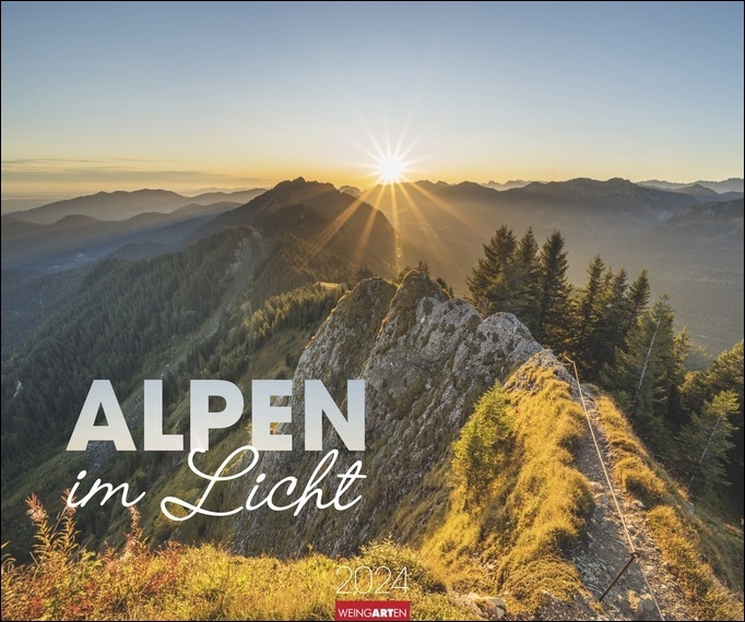 Alpen im Licht Kalender 2024. Reise-Kalender mit 12 atemberaubenden Fotografien der Alpen. Großer Foto-Wandkalender 2024 XL. 55x46 cm. Querformat.