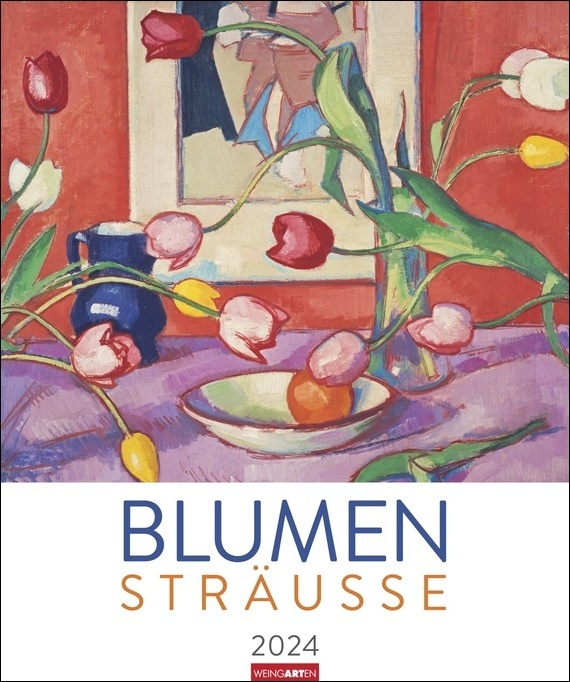 Blumensträuße Kalender 2024. Farbenfroher Kunstkalender im Großformat: Bunte Blumen-Kunst, die nie verwelkt! Großer Wand-Kalender 2024 für den Farbtupfer in jedem Zimmer. Großformat 46x55 cm