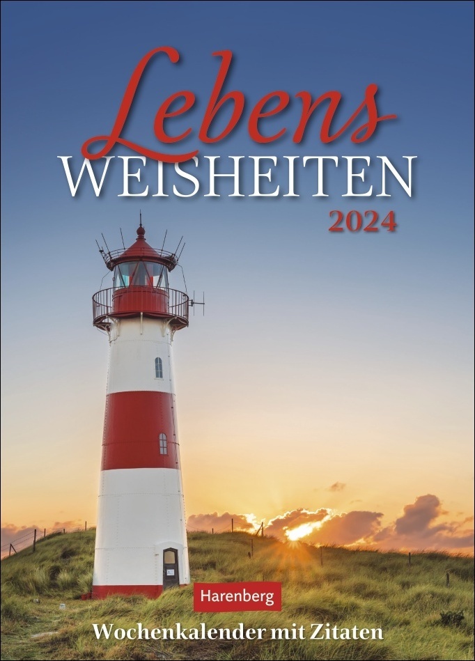 Lebensweisheiten Wochenkalender 2024. Kluge Zitate wöchentlich neu in einem kleinen Wandkalender 2024. Landschaften, die zum Träumen anregen. Fotokalender 2024