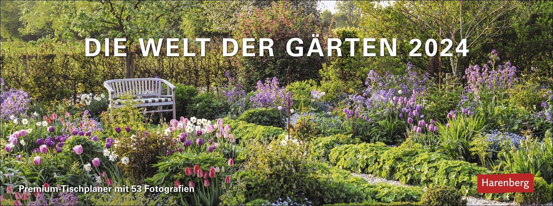 Die Welt der Gärten Premium-Tischplaner 2024. Tischkalender mit 53 faszinierenden Fotos von Gärten auf der ganzen Welt. Dekorativer Tischkalender