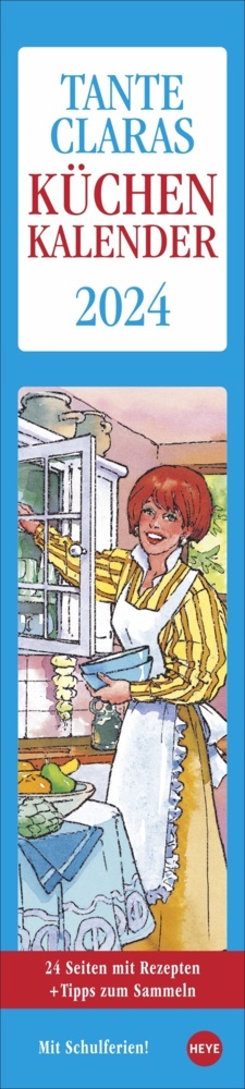 Tante Clara Küche Langplaner 2024. Praktischer Wandkalender mit Küchen-Tipps und abtrennbaren Rezepten. Langer 14-Tages-Kalender 2024. Terminplaner für die Küche. 11 x 49 cm.