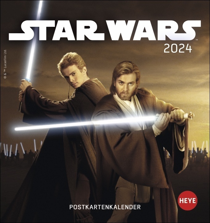 Star Wars Postkartenkalender 2024. Die besten Filmbilder aus den Star Wars Filmen im Postkartenformat. Kleiner Kalender zum Aufstellen oder Aufhängen. Tischkalender 2024.