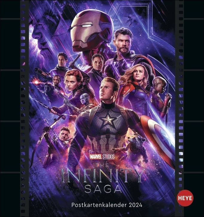 Marvel Postkartenkalender 2024. Perfektes Geschenk für Filmfans: Der Monats-Tischkalender zum Aufstellen oder Aufhängen mit Postkarten zum Sammeln und Verschicken. Filmposter für den Schreibtisch mit Kalendarium.