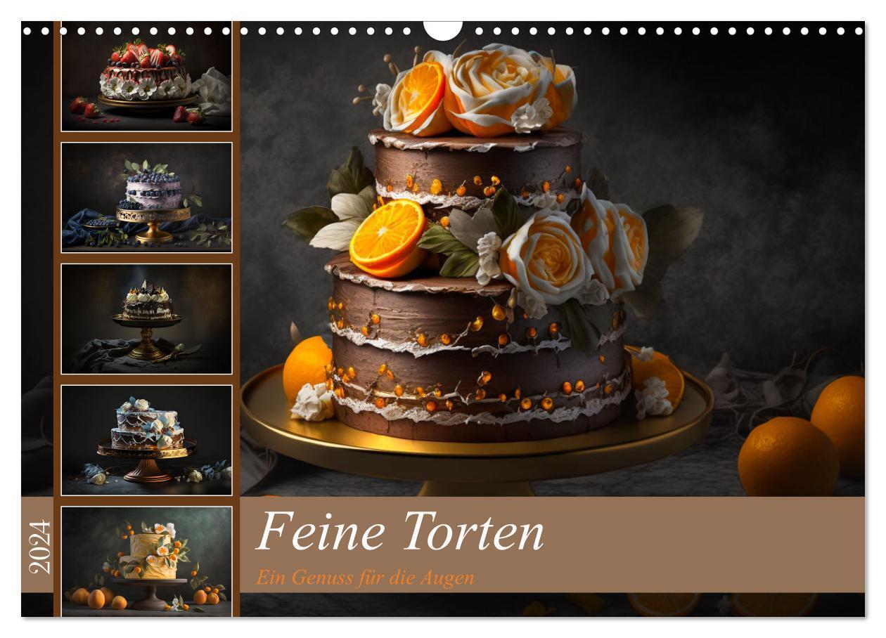 Feine Torten (Wandkalender 2024 DIN A3 quer), CALVENDO Monatskalender