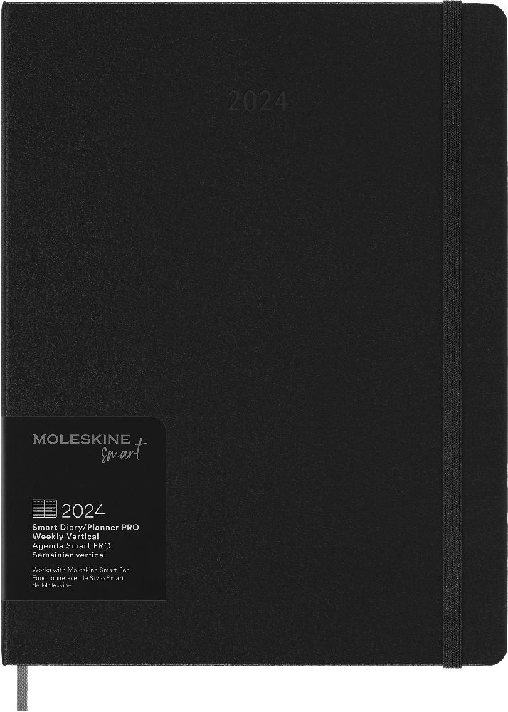 Moleskine Smart Kalender Pro 2024 für das Smart Writing System, XL 19X25, Schwarz