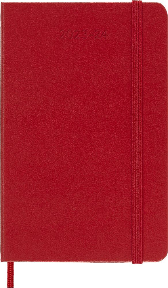 Moleskine 18 Monate Wochen Notizkalender 2023/2024, Pocket/A6, Scharlachrot