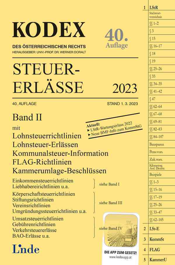KODEX Steuer-Erlässe 2023, Band II