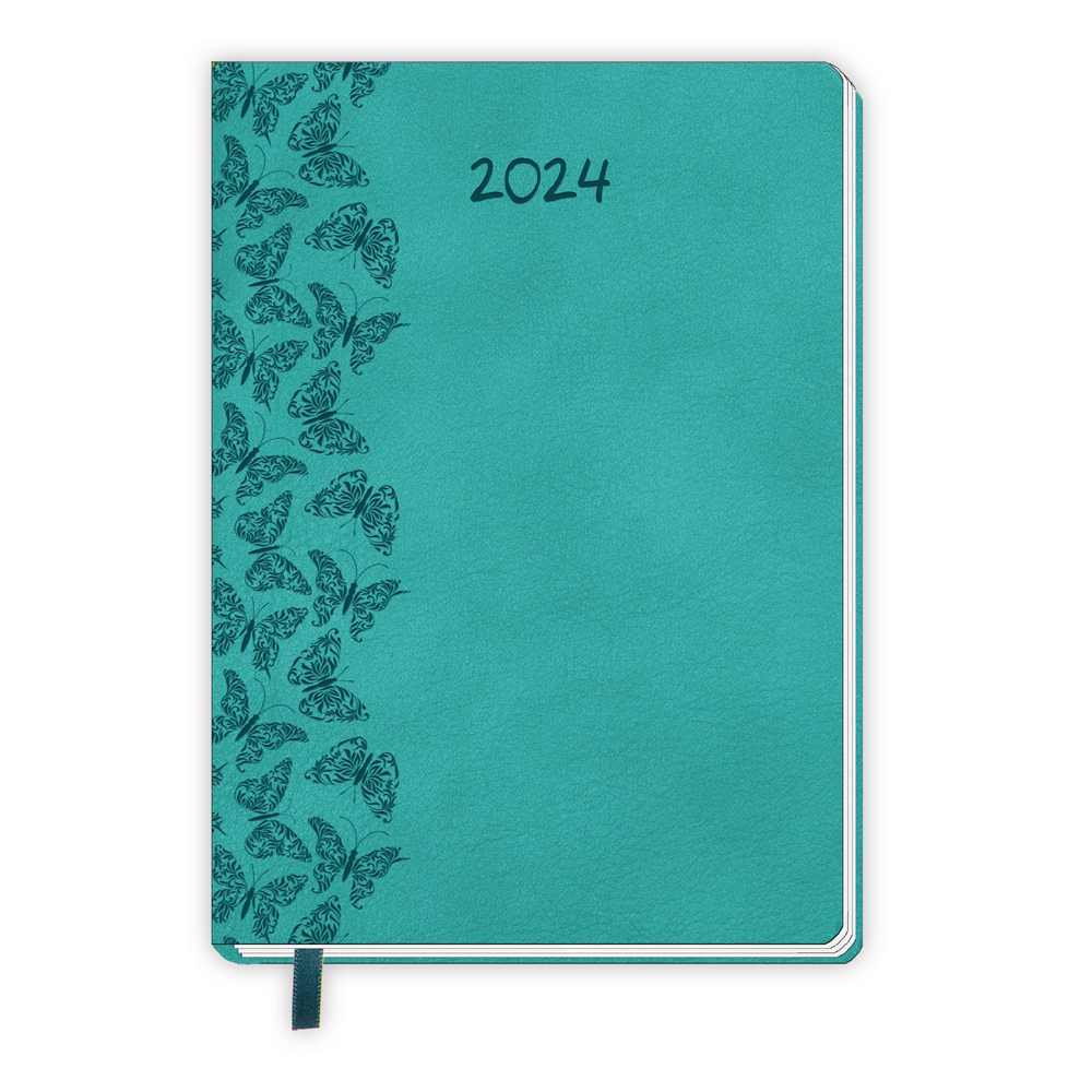 Trötsch Taschenkalender A6 Soft Touch Schmetterlinge 2024