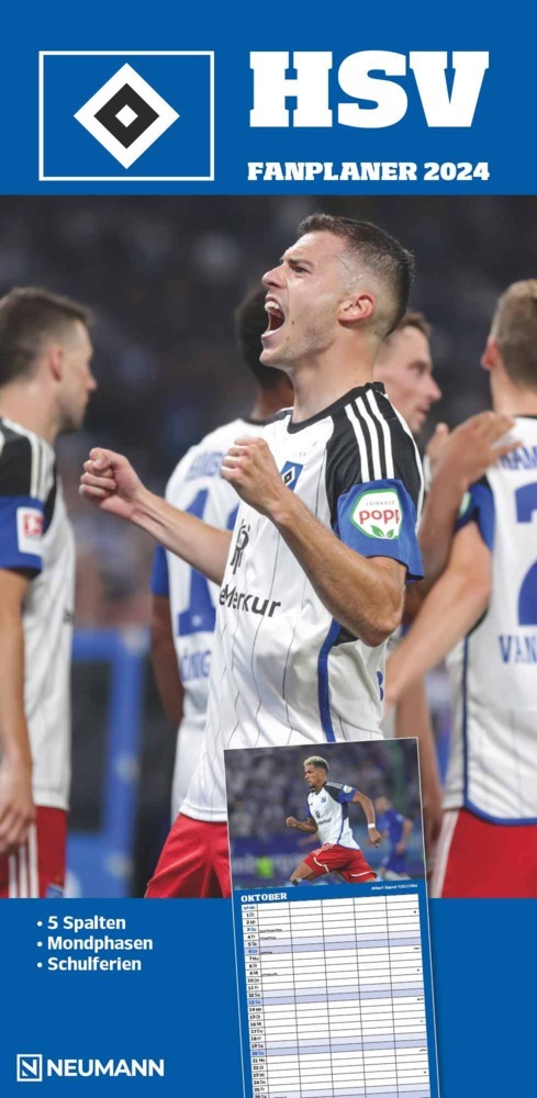 Hamburger SV 2024 - Fanplaner - Fußball-Kalender - Fan-Kalender - 22x45 - Sport