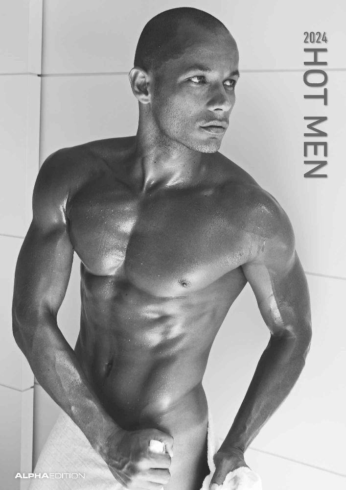 Hot Men 2024 - Bildkalender 29,7x42 cm - Männer - erotischer Kalender - hochwertiger Erotikkalender - schwarz-weiß - Wandplaner - Wandkalender