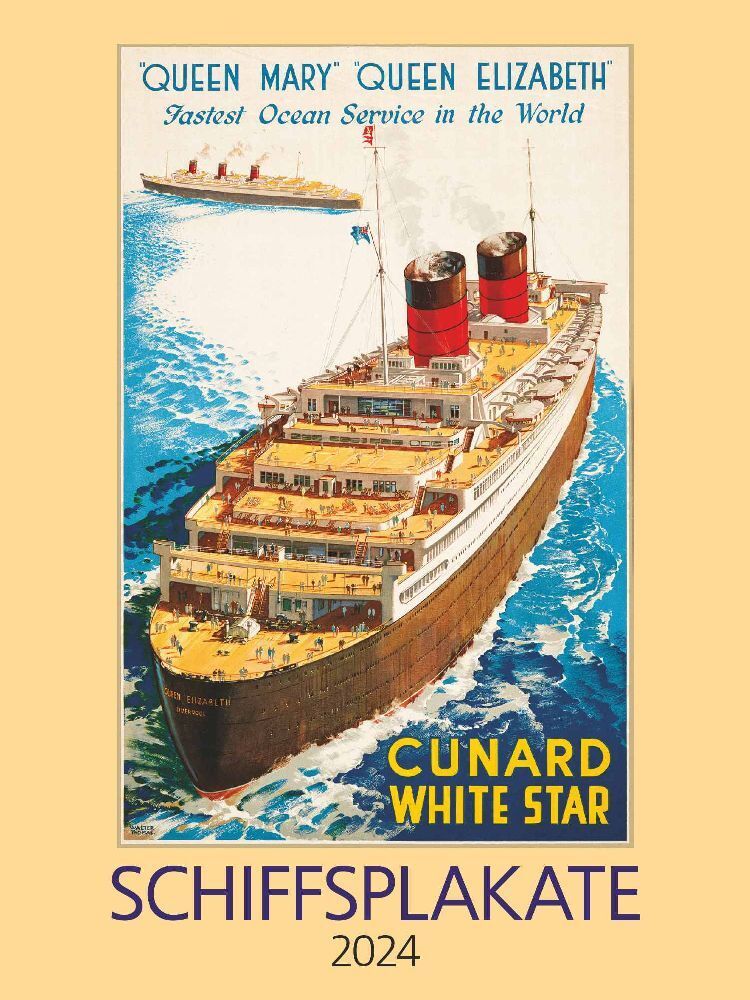 Schiffsplakate 2024 - Bildkalender 42x56 cm - Ship Posters - Wandkalender - Alpha Edition - Kunst - Nostalgie