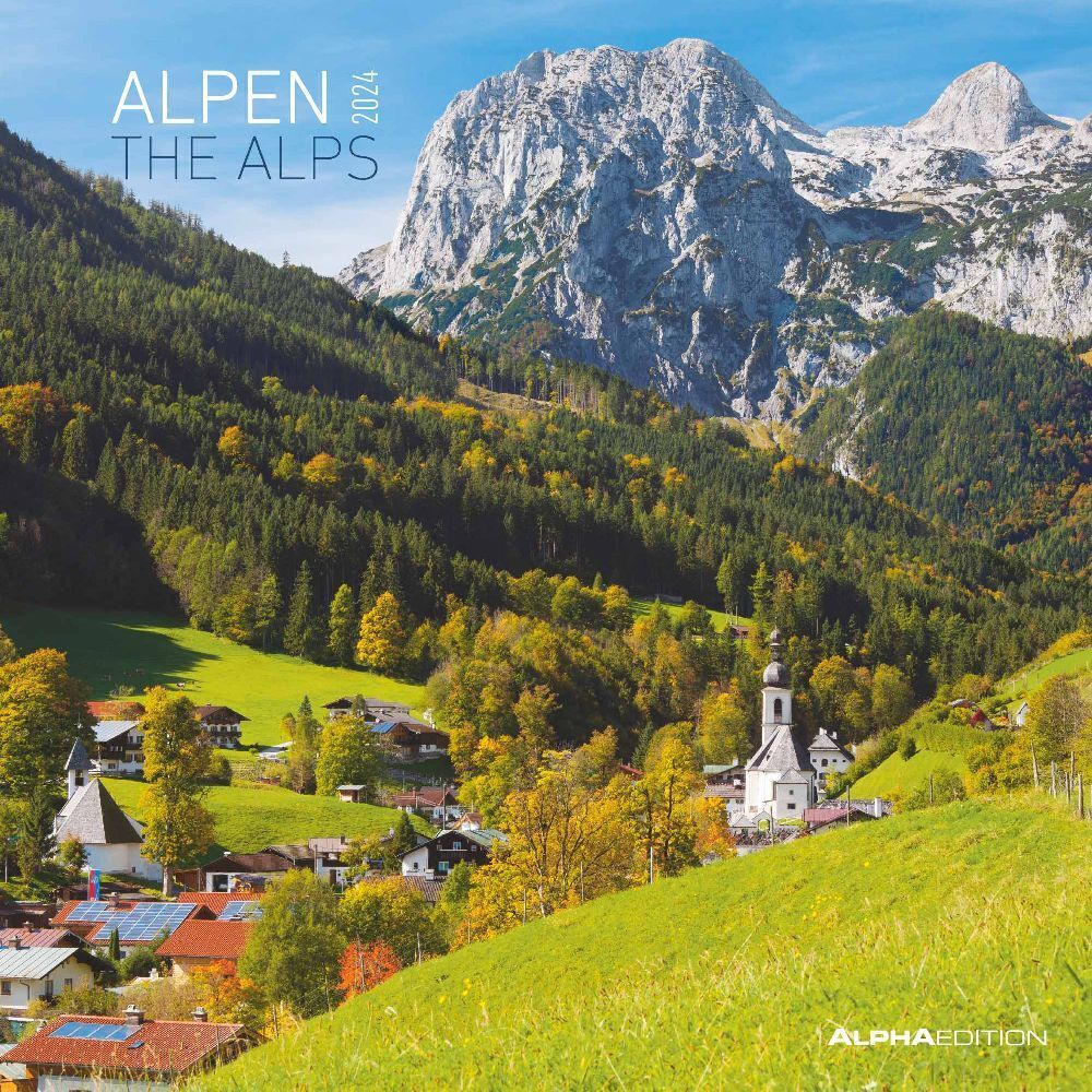 Alpen 2024 - Broschürenkalender 30x30 cm (30x60 geöffnet) - Kalender mit Platz für Notizen - The Alps - Bildkalender - Wandplaner - Naturkalender