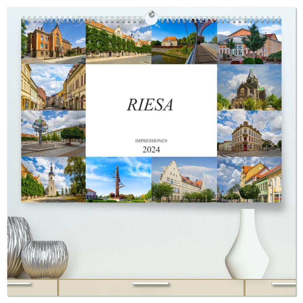 Riesa Impressionen (hochwertiger Premium Wandkalender 2024 DIN A2 quer), Kunstdruck in Hochglanz