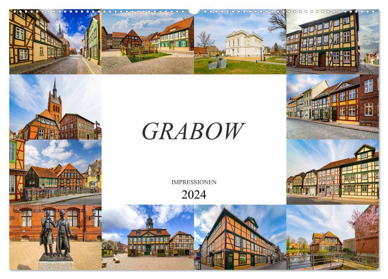Grabow Impressionen (Wandkalender 2024 DIN A2 quer), CALVENDO Monatskalender