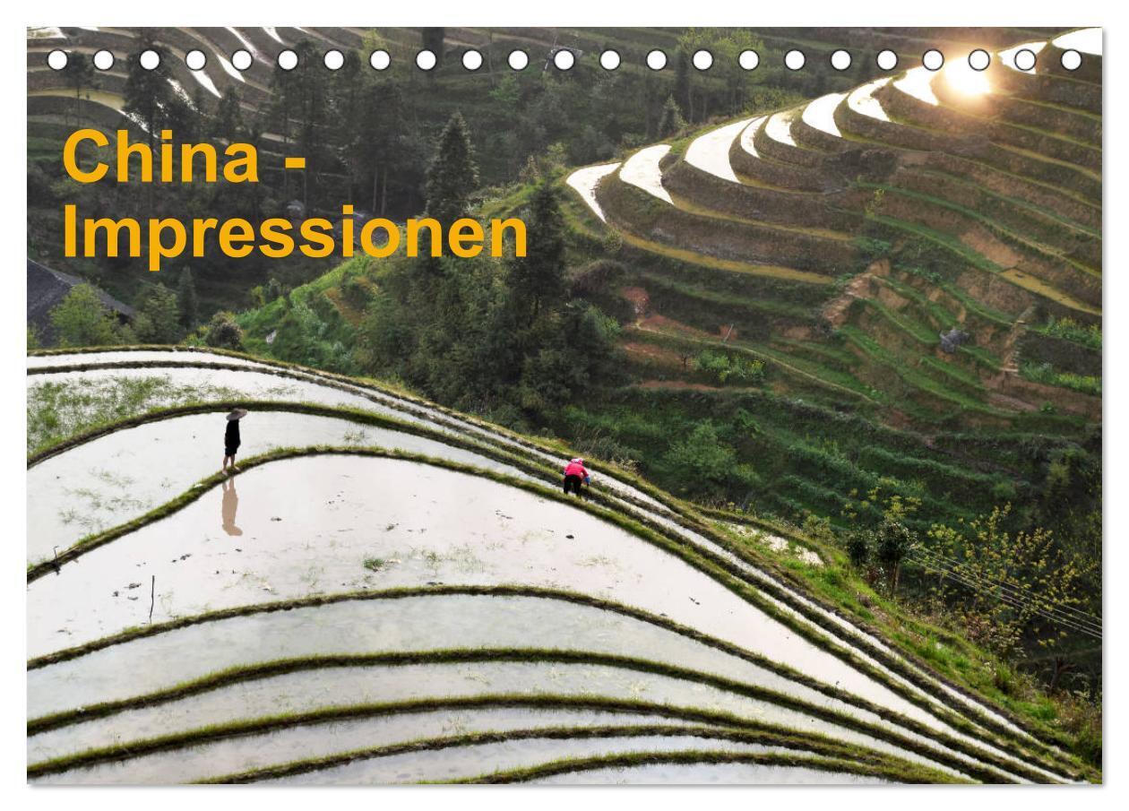 China-Impressionen (Tischkalender 2024 DIN A5 quer), CALVENDO Monatskalender