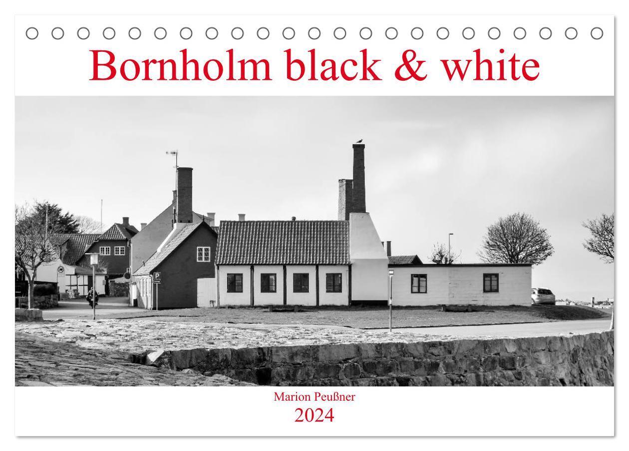 Bornholm black & white (Tischkalender 2024 DIN A5 quer), CALVENDO Monatskalender