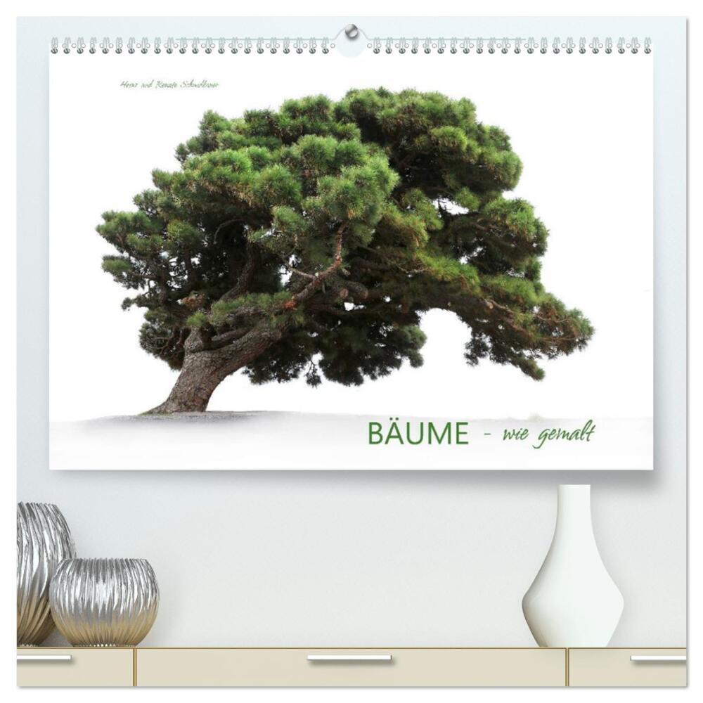 BÄUME - wie gemalt (hochwertiger Premium Wandkalender 2024 DIN A2 quer), Kunstdruck in Hochglanz