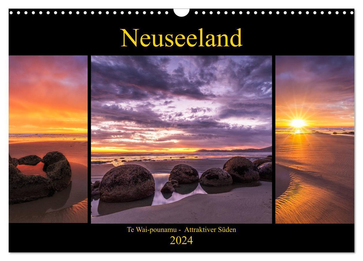 Neuseeland - Attraktiver Süden (Wandkalender 2024 DIN A3 quer), CALVENDO Monatskalender