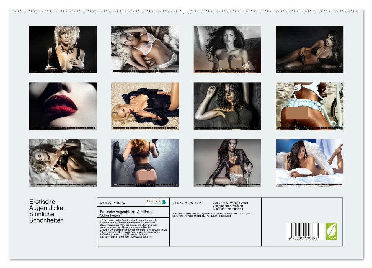 Erotische Augenblicke. Sinnliche Schönheiten (hochwertiger Premium Wandkalender 2024 DIN A2 quer), Kunstdruck in Hochglanz