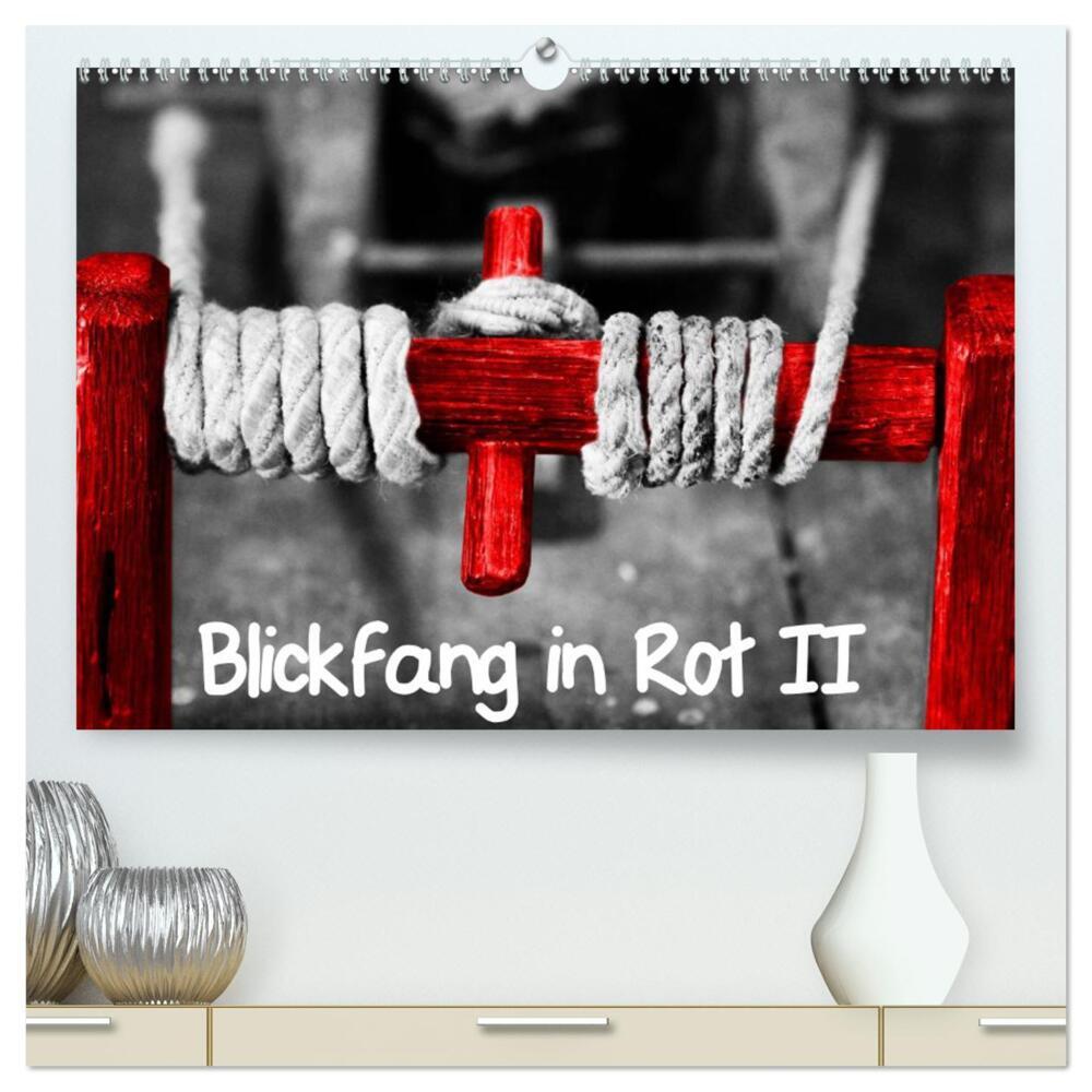 Blickfang in Rot (hochwertiger Premium Wandkalender 2024 DIN A2 quer), Kunstdruck in Hochglanz
