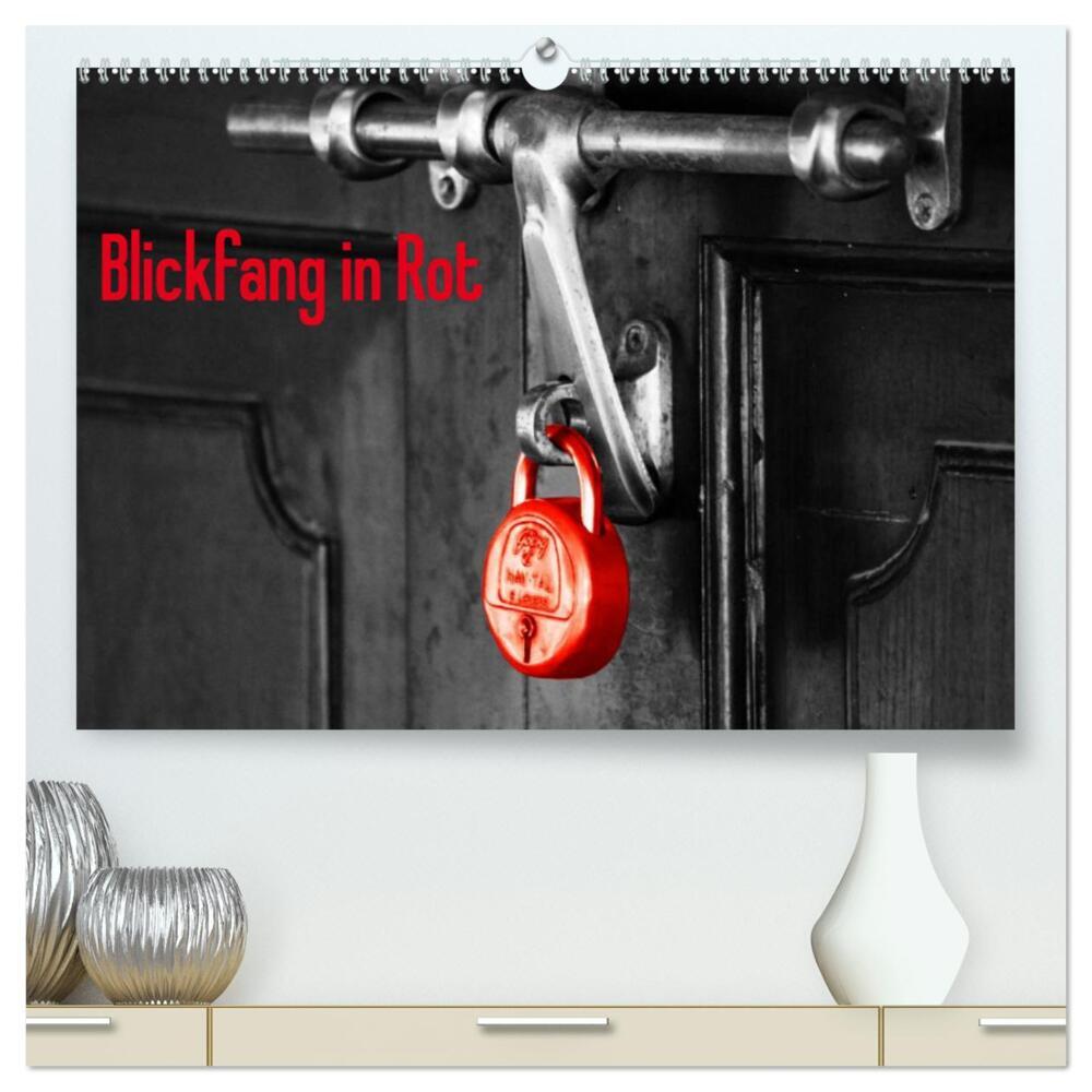 Blickfang in Rot (hochwertiger Premium Wandkalender 2024 DIN A2 quer), Kunstdruck in Hochglanz