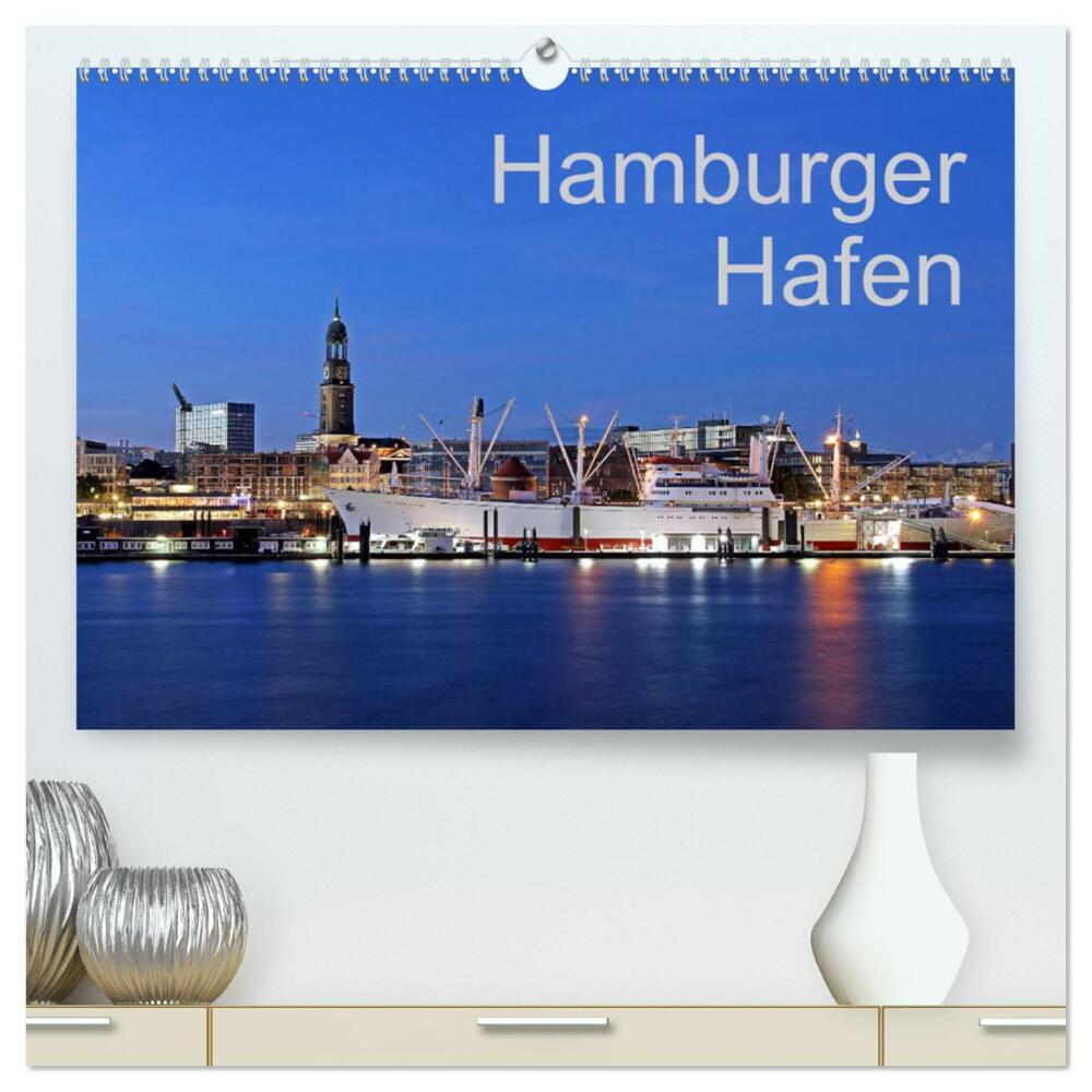 Hamburger Hafen (hochwertiger Premium Wandkalender 2024 DIN A2 quer), Kunstdruck in Hochglanz