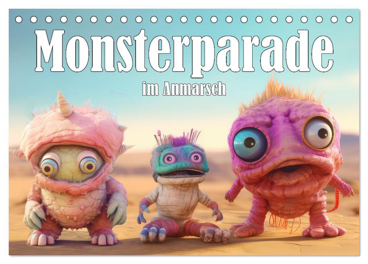 Monsterparade im Anmarsch (Tischkalender 2024 DIN A5 quer), CALVENDO Monatskalender