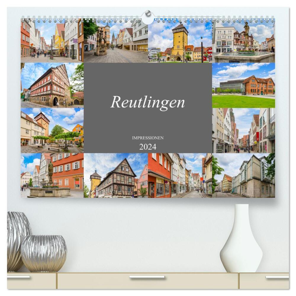 Reutlingen Impressionen (hochwertiger Premium Wandkalender 2024 DIN A2 quer), Kunstdruck in Hochglanz