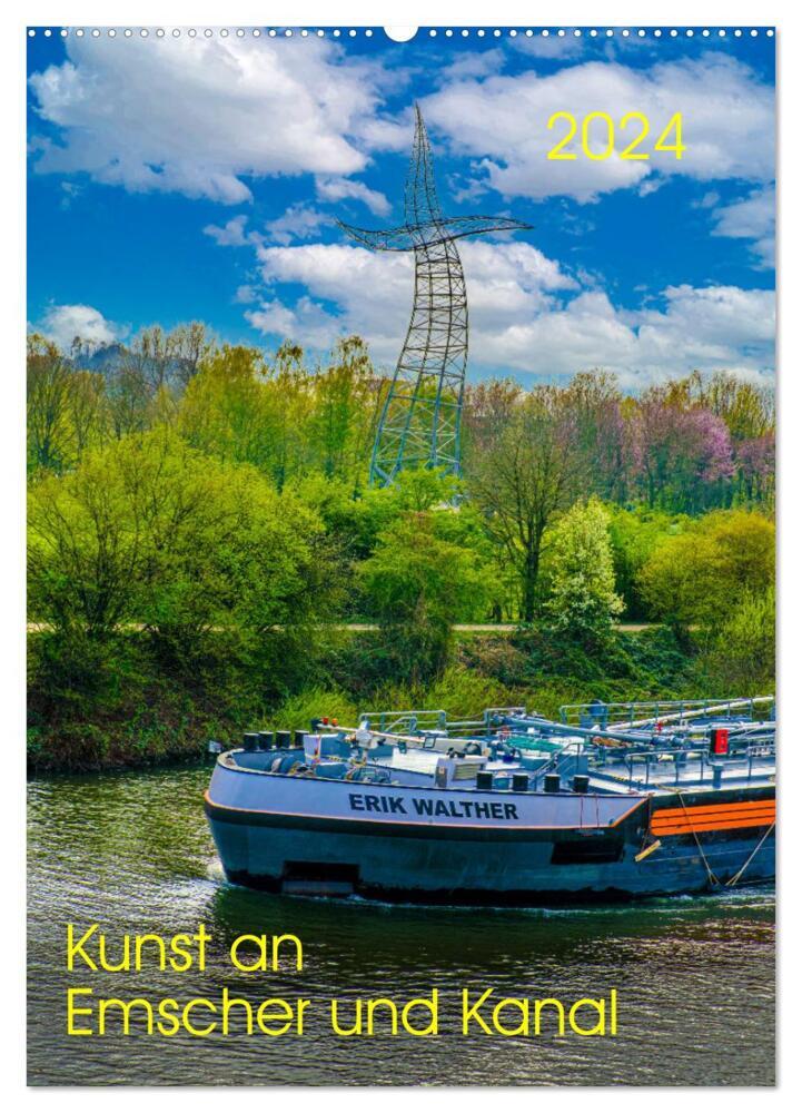 Kunst an Emscher und Kanal (Wandkalender 2024 DIN A2 hoch), CALVENDO Monatskalender