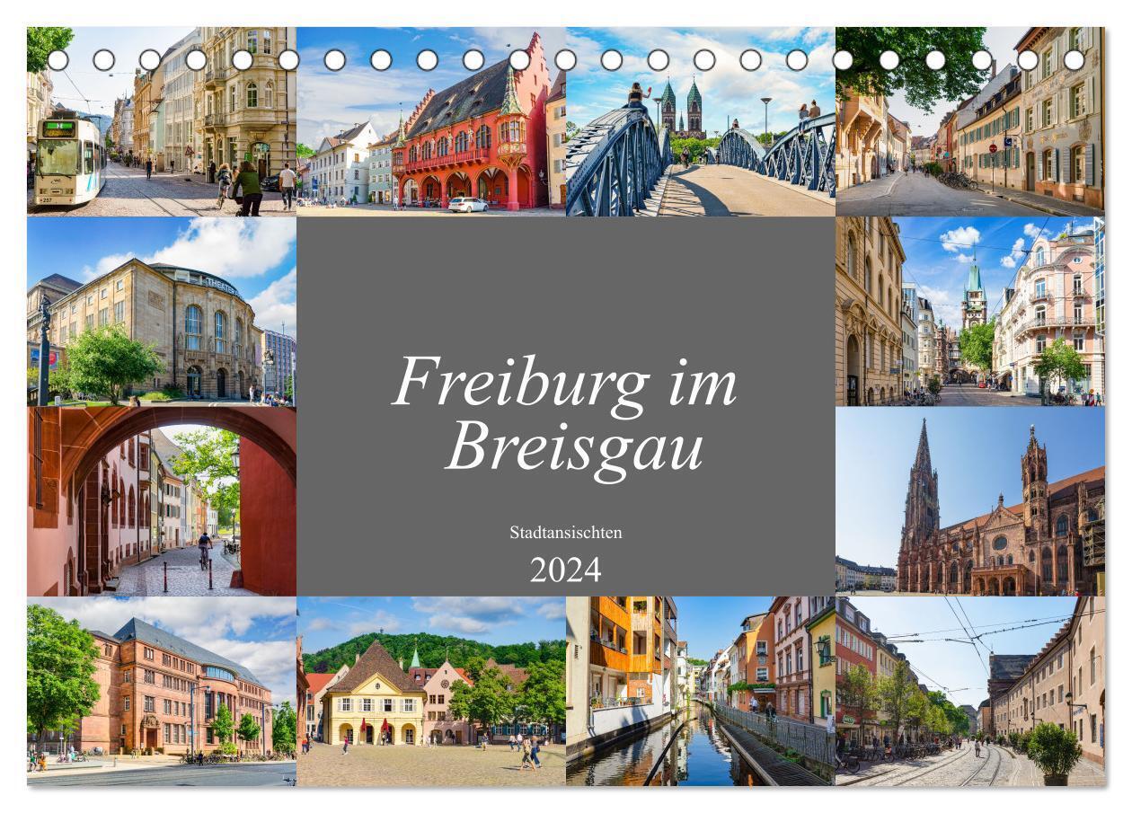 Freiburg im Breisgau Impressionen (Tischkalender 2024 DIN A5 quer), CALVENDO Monatskalender