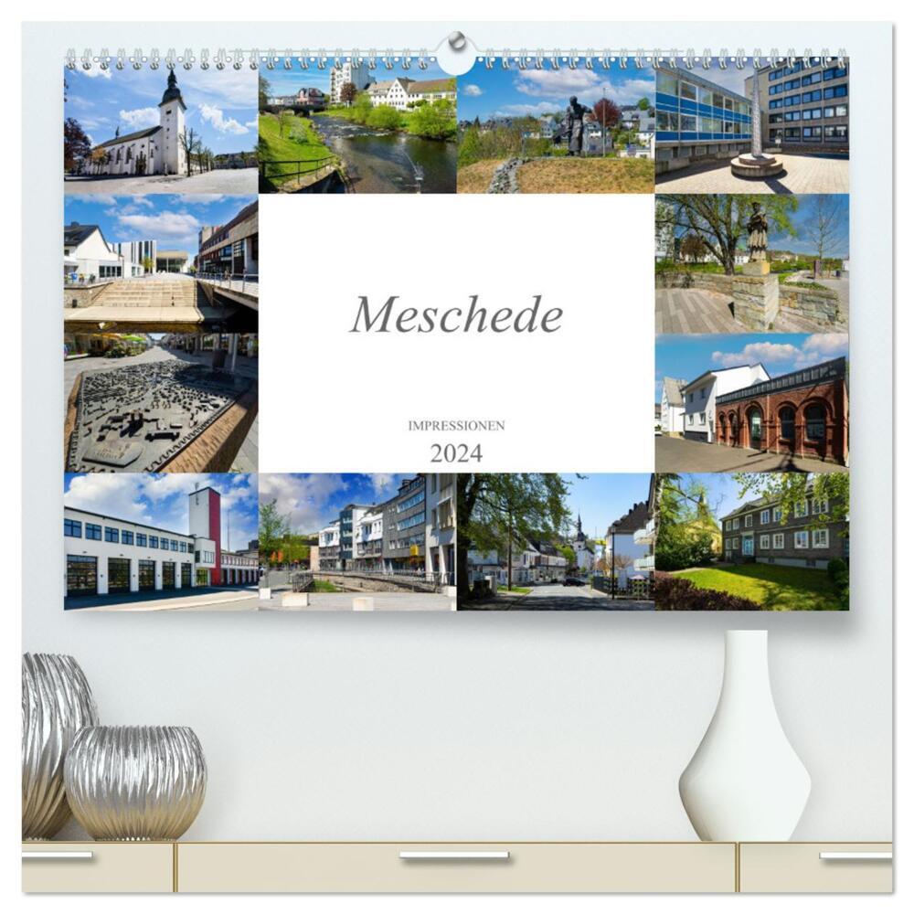 Meschede Impressionen (hochwertiger Premium Wandkalender 2024 DIN A2 quer), Kunstdruck in Hochglanz