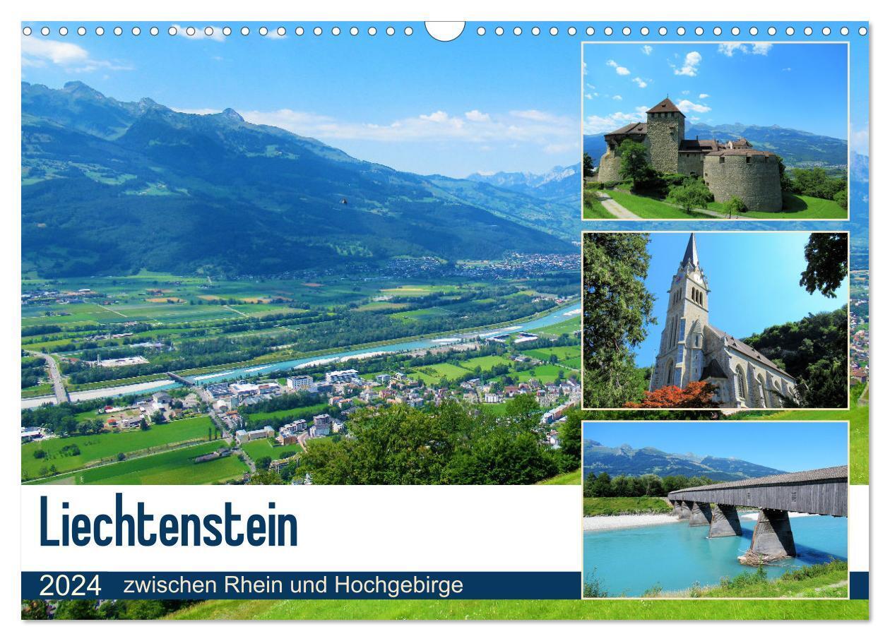 Liechtenstein - zwischen Rhein und Hochgebirge (Wandkalender 2024 DIN A3 quer), CALVENDO Monatskalender