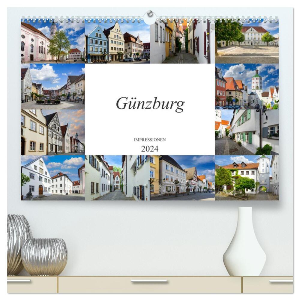 Günzburg Impressionen (hochwertiger Premium Wandkalender 2024 DIN A2 quer), Kunstdruck in Hochglanz