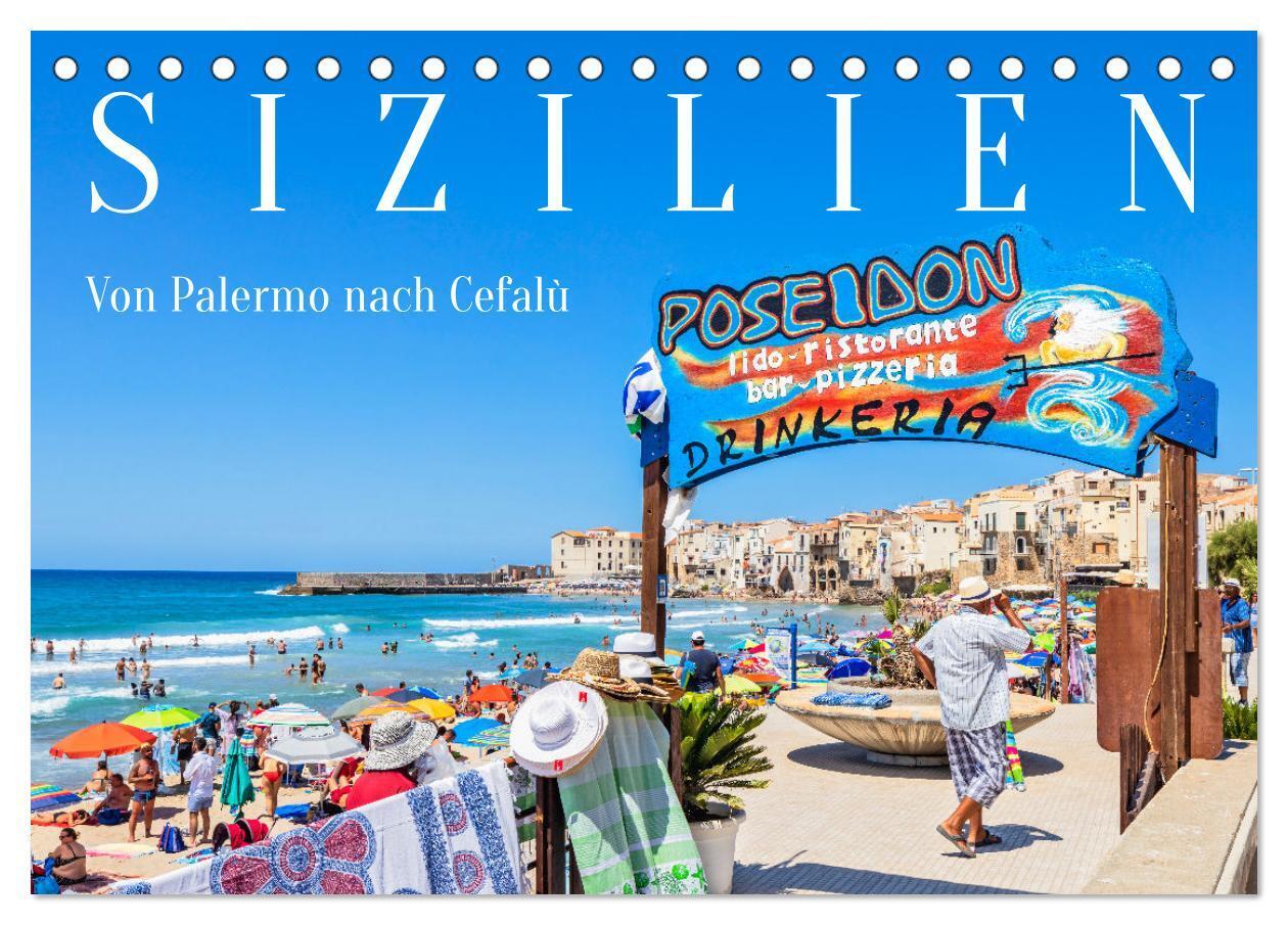 Sizilien - Von Palermo nach Cefalù (Tischkalender 2024 DIN A5 quer), CALVENDO Monatskalender