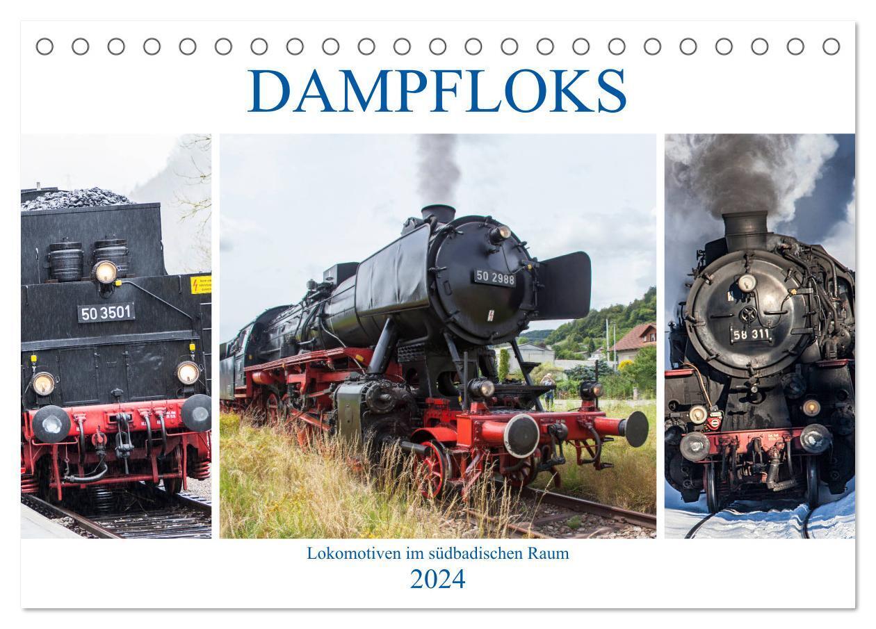 Dampfloks im südbadischen Raum (Tischkalender 2024 DIN A5 quer), CALVENDO Monatskalender