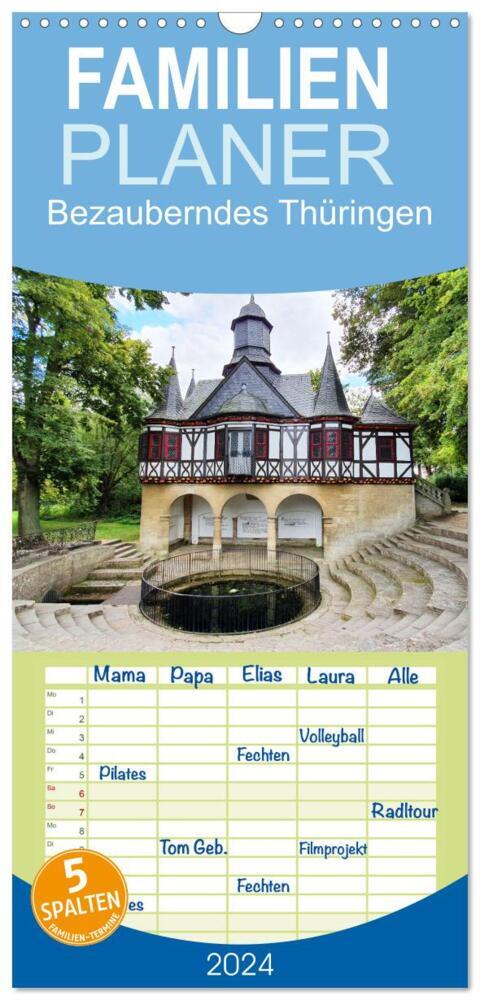 Familienplaner 2024 - Bezauberndes Thüringen mit 5 Spalten (Wandkalender, 21 x 45 cm) CALVENDO