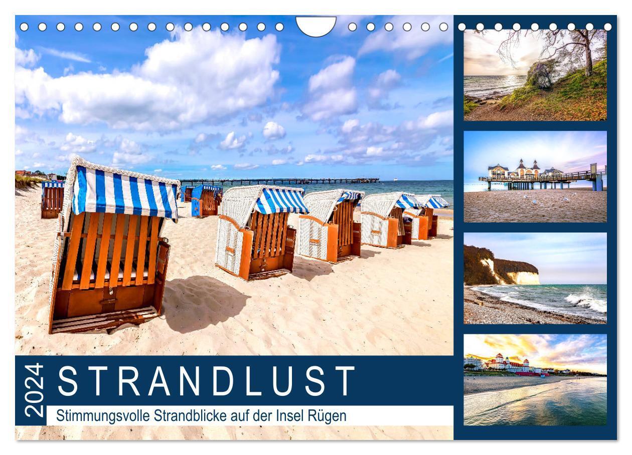 STRANDLUST Insel Rügen (Wandkalender 2024 DIN A4 quer), CALVENDO Monatskalender