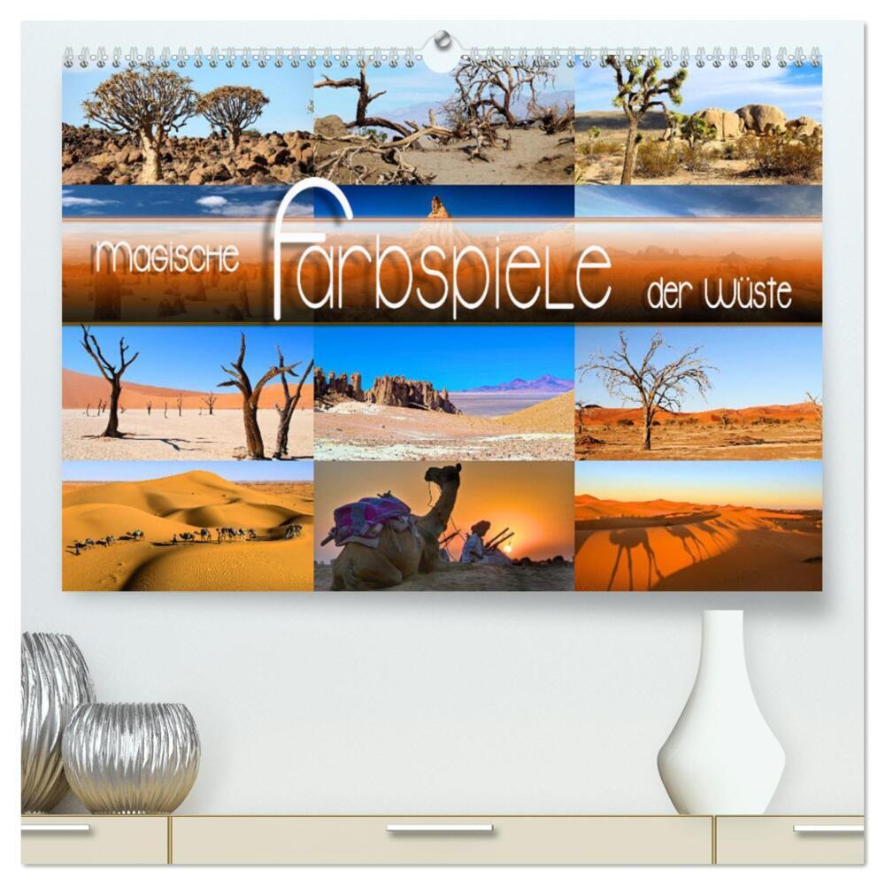 Magische Farbspiele der Wüste (hochwertiger Premium Wandkalender 2024 DIN A2 quer), Kunstdruck in Hochglanz
