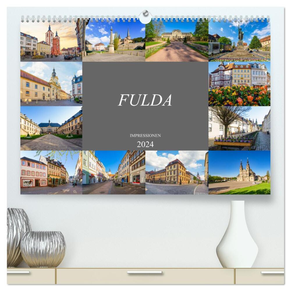 Fulda Impressionen (hochwertiger Premium Wandkalender 2024 DIN A2 quer), Kunstdruck in Hochglanz