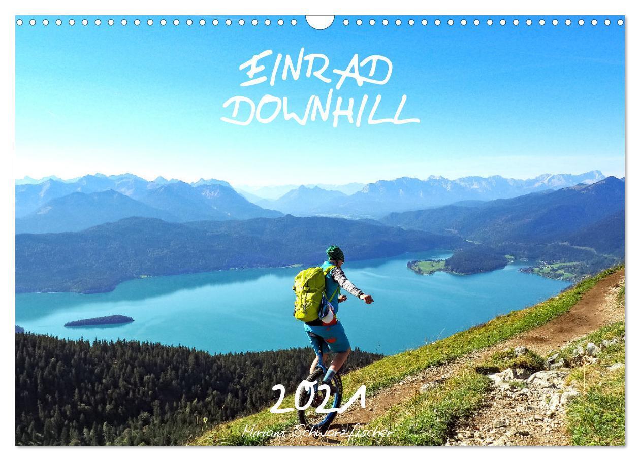 Einrad Downhill (Wandkalender 2024 DIN A3 quer), CALVENDO Monatskalender