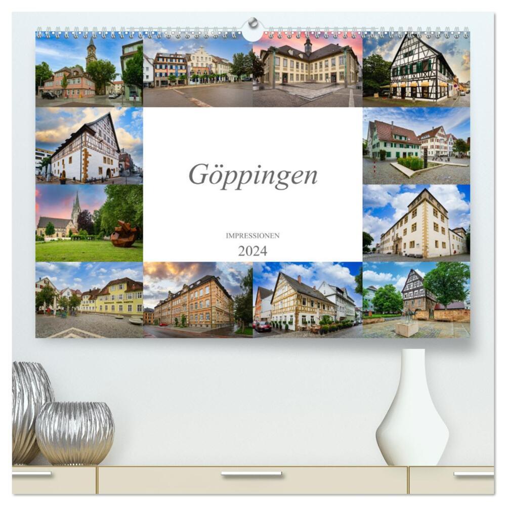 Göppingen Impressionen (hochwertiger Premium Wandkalender 2024 DIN A2 quer), Kunstdruck in Hochglanz