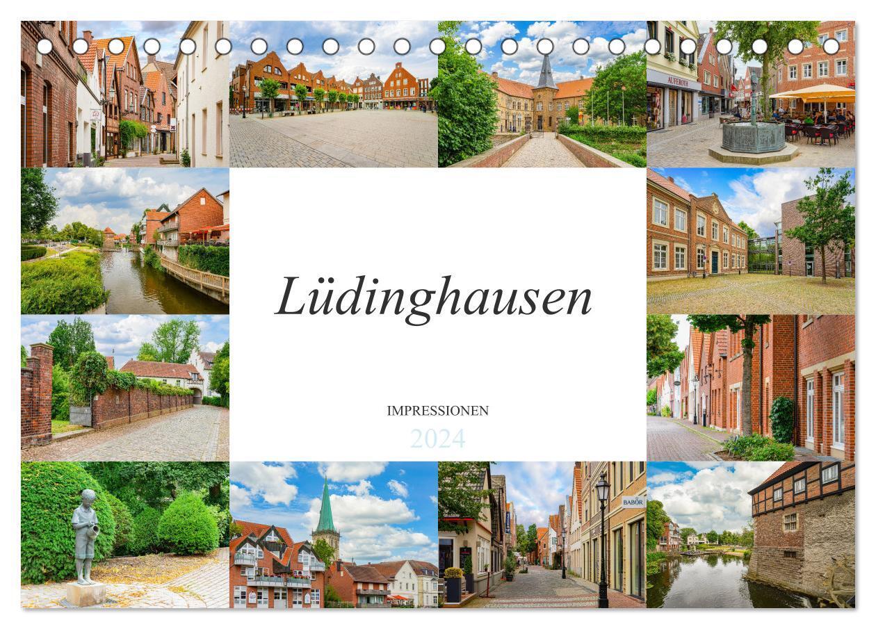 Lüdinghausen Impressionen (Tischkalender 2024 DIN A5 quer), CALVENDO Monatskalender