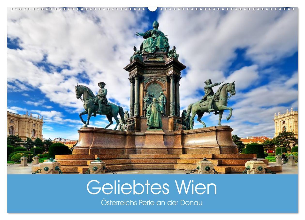 Geliebtes Wien. Österreichs Perle an der Donau (Wandkalender 2024 DIN A2 quer), CALVENDO Monatskalender