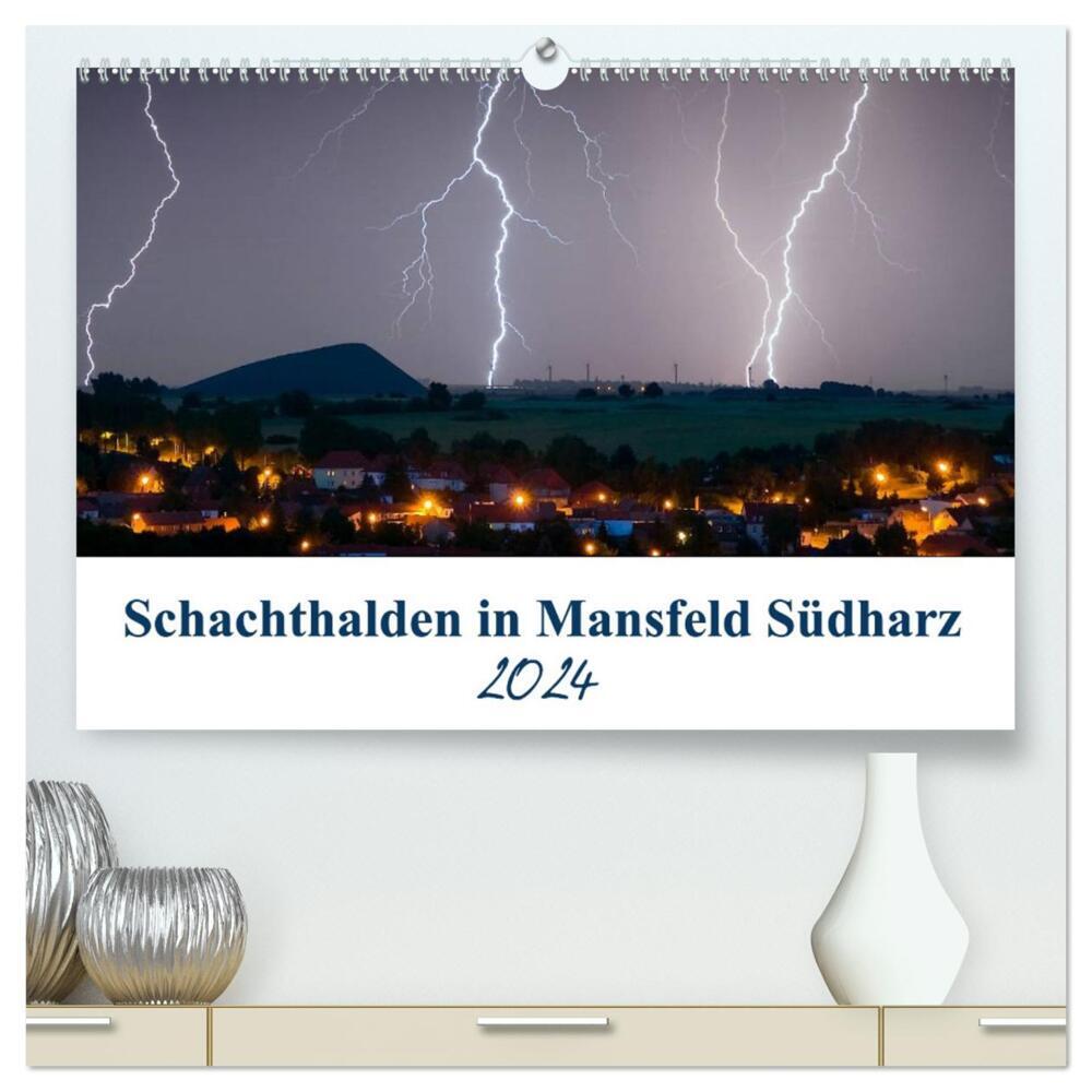 Schachtanlagen in Mansfeld Südharz (hochwertiger Premium Wandkalender 2024 DIN A2 quer), Kunstdruck in Hochglanz