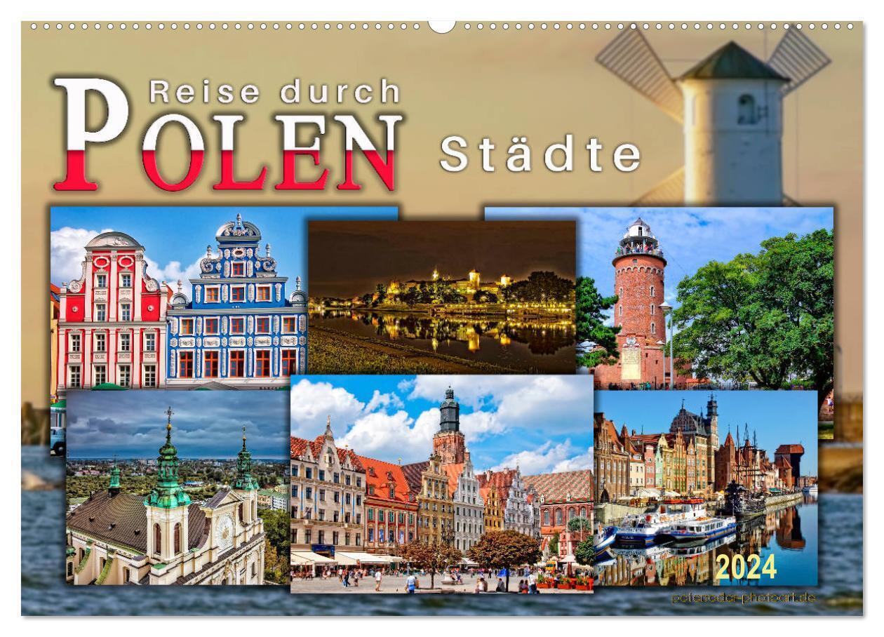 Reise durch Polen - Städte (Wandkalender 2024 DIN A2 quer), CALVENDO Monatskalender