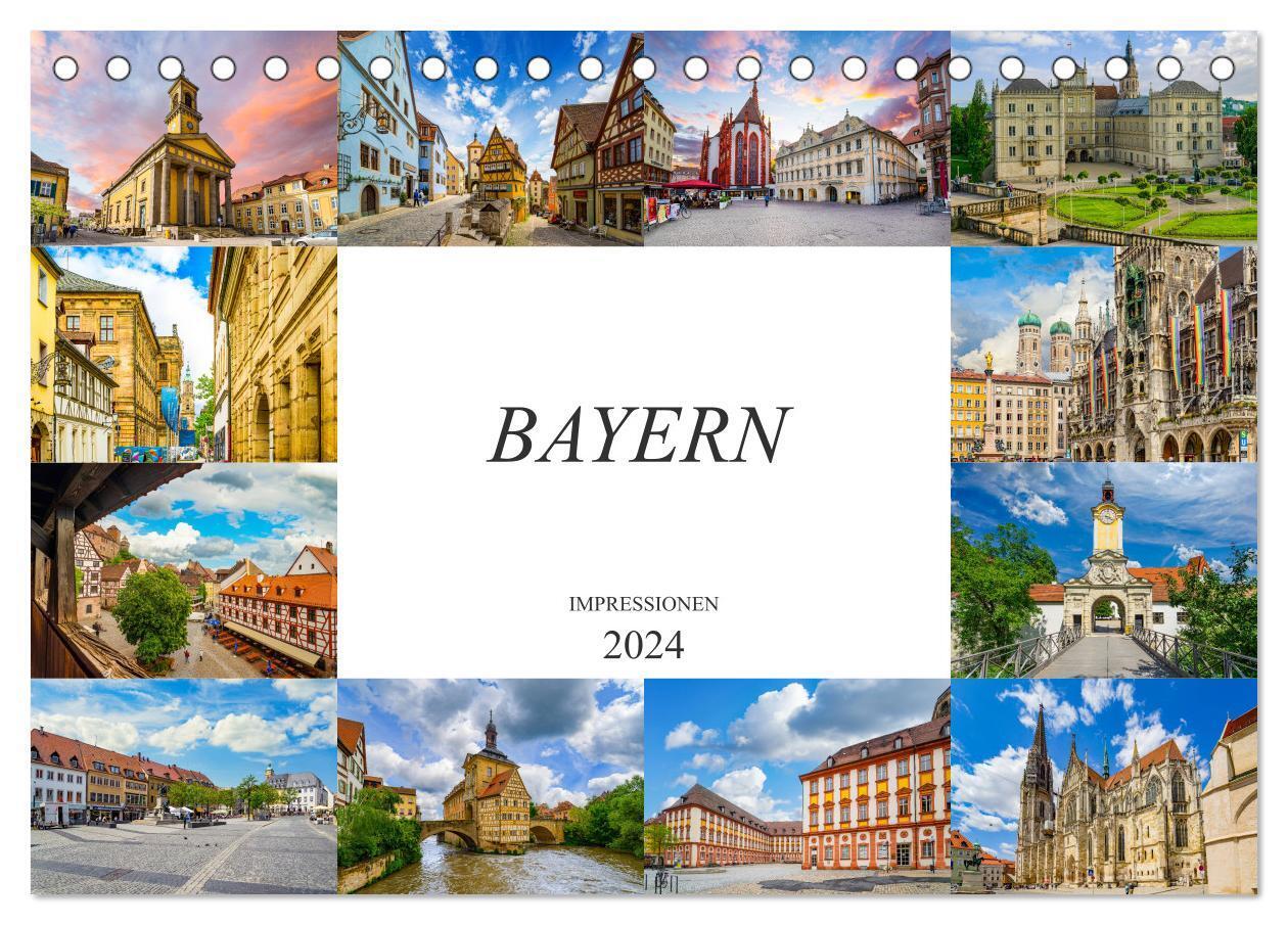 Bayern Impressionen (Tischkalender 2024 DIN A5 quer), CALVENDO Monatskalender