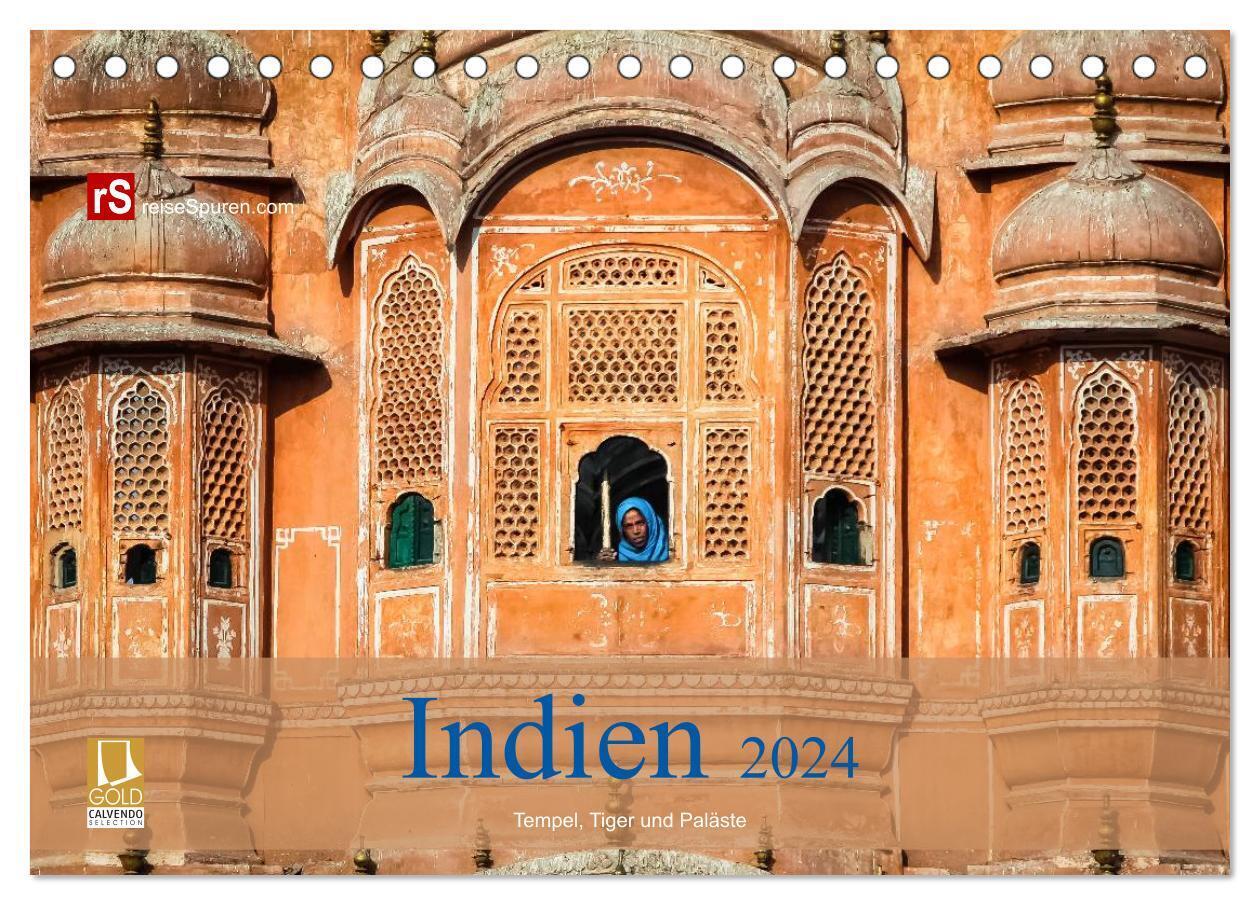 Indien 2024 Tempel, Tiger und Paläste (Tischkalender 2024 DIN A5 quer), CALVENDO Monatskalender