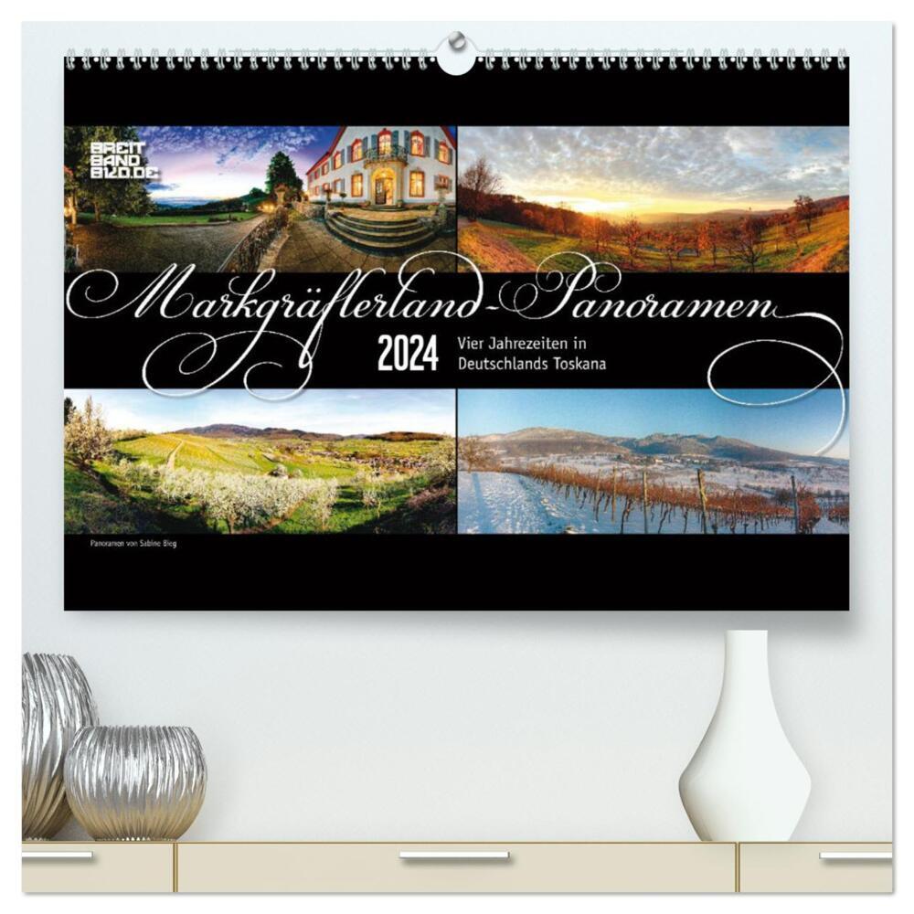 Markgräflerland-Panoramen - Vier Jahreszeiten in der Toskana Deutschlands (hochwertiger Premium Wandkalender 2024 DIN A2 quer), Kunstdruck in Hochglanz